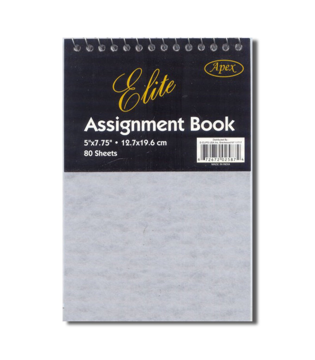 Assignment Book, Top Spiral, 5" X 7.75", 80 Sheets, Assorted Colors, Case pack of 48