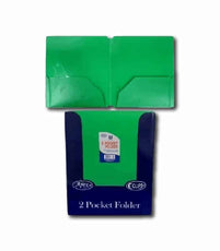 2 Pocket Poly Folder, no Holes, matt/Shinny, Green, in Display, Case Pack of 48