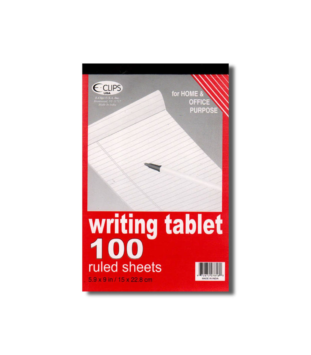 Writing Tablet, 6" x 9", 100 Ruled Sheets, Case Pack of 48