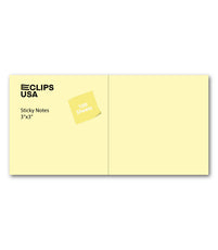 Sticky Notes, 100 Sheets Each, 12/Case, Yellow, Case Pack of 24