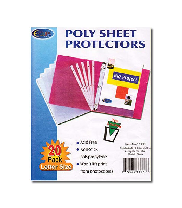 Poly Sheet Protectors 20 Count – Pack of 72 | Journal Office Supplies, Ideal for Bulk Buyers