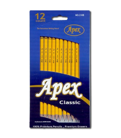 APEX Classic #2 Pencils, 12pk, Boxed, Sharpened, Case Pack of 72, Ideal for Bulk Buyers
