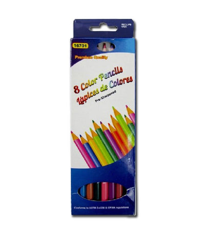 Color Pencils Pre-Sharpened 8 pk, Assorted – 80 Pack, Colors & Coloring, Journal School Supplies, Ideal for Bulk Buyers