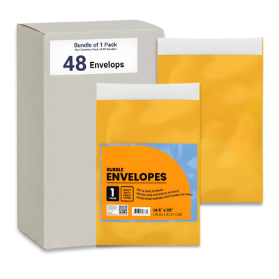 Bubble Envelopes 14.5" x 20" – 1-Pack, Case of 48 | Journal Office Supplies, Ideal for Bulk Buyers