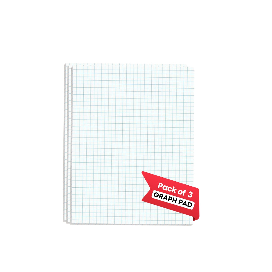 Graph Paper Pad Multisize pack of 3, ( 8.5" x 11")