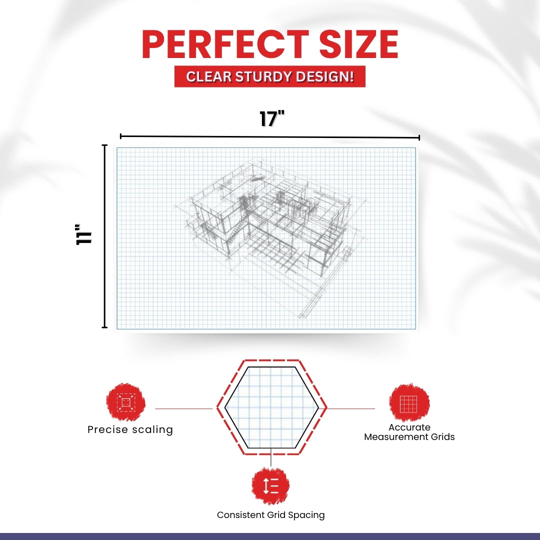 Medium Desk Pad, 17'' x 11'', Graph Ruled, Graph and Writing Pads, (Pack of 2 Pads)