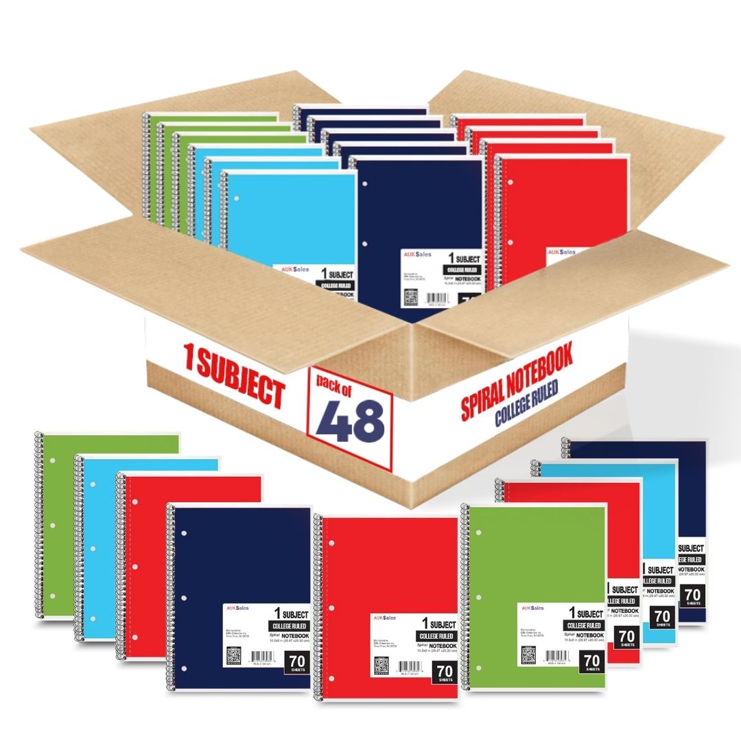 Apex 1 Subject Notebook – 70 Sheets, College Ruled, Case Pack of 48