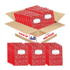 Marble Composition Notebook – 100 Sheets, Wide Ruled, Red Cover, Case Pack of 48