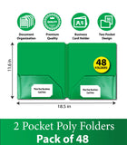 2 Pocket Poly Folder, no Holes, matt/Shinny, Green, in Display, Case Pack of 48