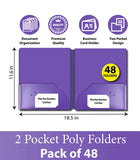 Poly Cover Folders No Holes Purple – Pack of 48 | Journal Office Supplies, Ideal for Bulk Buyers