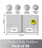 Poly Cover Folders No Holes White – Pack of 48 | Journal Office Supplies