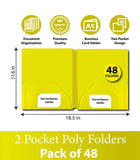 Poly Cover Folders No Holes Yellow – Pack of 48 | Journal Office Supplies, Ideal for Bulk Buyers