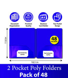 Poly Cover Folders No Holes Navy – Pack of 48 | Journal Office Supplies, Case Pack of 48