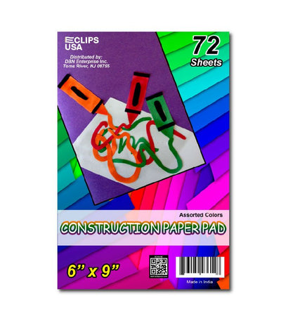 Multicolor Construction Pads 9" x 12" – 96 Sheets Pack of 36 | Art & Craft, Ideal for Bulk Buyers