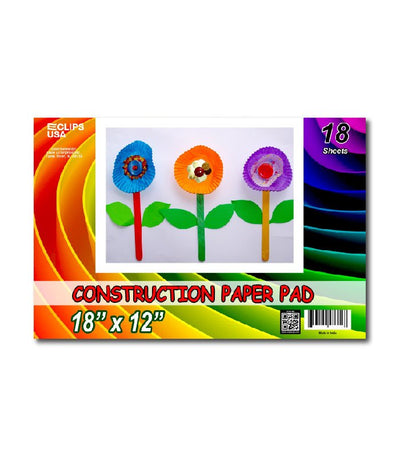 Multicolor Construction Pads 12" x 18" – 18 Sheets Pack of 48 | Art & Craft, Ideal for Bulk Buyers