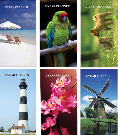 2024-2025,  2 Year Planner, 3.5'' x 6.25'', Asst. Designs , Case Pack of 120 , Ideal for Bulk Buyers