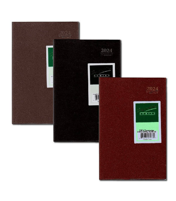 2024 Weekly planner, 5x8, Black, Burgundy &amp; Brown, Ideal for Bulk Buyers &amp; Retailers, Case Pack of 48