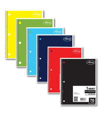 APEX 1 Subject Notebook, 70 Sheets, Assorted Colors, College Ruled, Case Pack of 48 , Ideal for Bulk Buyers, Retailers and Wholesalers