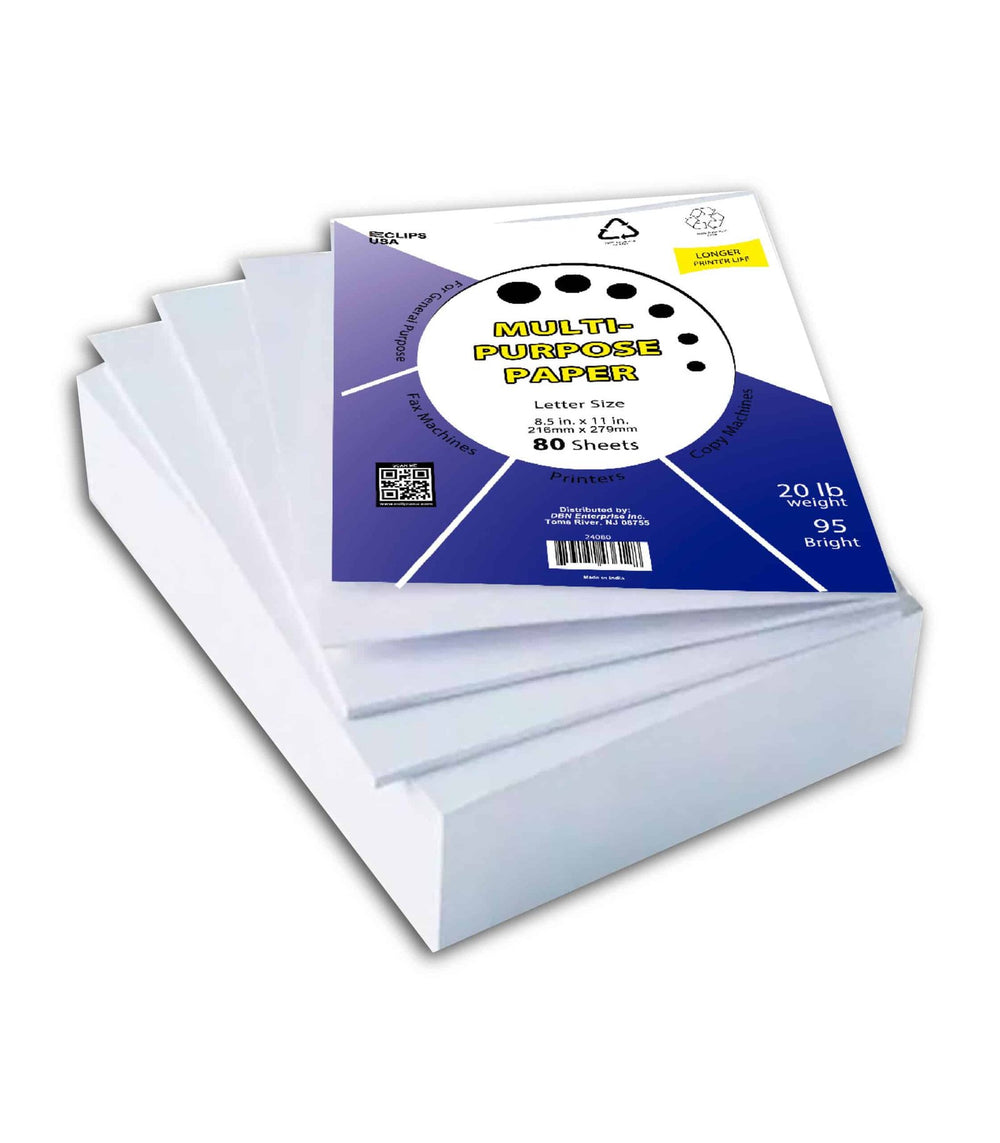 Multi-Purpose Blank Copy Paper – 80 Sheets per Pack, Case of 48