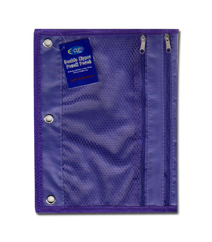 Mesh Zipper Pouch Double Zipper, 7.5'' x 10'', Assorted – Pack of 48, Journal Office Supplies