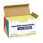 Sticky Notes 3x3, 50 Sheets per Pad, 1 Blister Card Contain 3 Inner Pads, 48 Blister Packs of Small Sticky Notes, Iconic Lined Paper Note Pads Bulk, School & Office Supplies