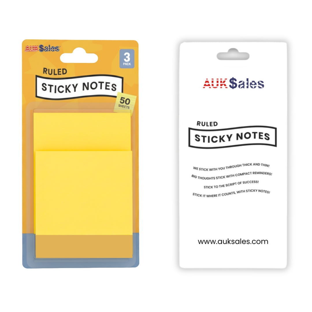 Sticky Notes 3x3, 50 Sheets per Pad, 1 Blister Card Contain 3 Inner Pads, 48 Blister Packs of Small Sticky Notes, Iconic Neon Paper Note Pads Bulk, School & Office Supplies
