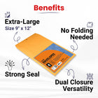 Clasp Envelopes 9'' x 12'', 4-Pack – Case of 48, Journal Office Supplies, Ideal for Bulk Buyers