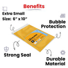 Bubble Envelopes 4'' x 8'', 5-Pack – Case of 48, Journal Office Supplies, Ideal for Bulk Buyers