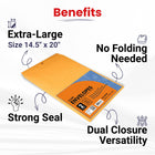 Kraft Clasp Envelopes - 14 X 20 Inches, 2-count, Journal Office Supplies, Ideal for Bulk Buyers