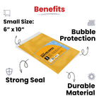 Bubble Mailer Envelopes, 6'' x 10'', 3-Pack – Case of 48, Journal Office Supplies, Ideal for Bulk Buyers