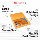Kraft Clasp Envelopes - 10 X 15 Inches, 2-count, Journal Office Supplies, Ideal for Bulk Buyers