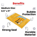 Bubble Envelopes 8.5" x 11" – 2-Count, Pack of 48 | Journal Office Supplies, Ideal for Bulk Buyers
