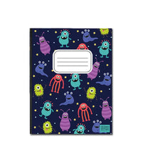 Composition Notebook Monster Design, 500gsm Cover, Wide Ruled, Pack of 48