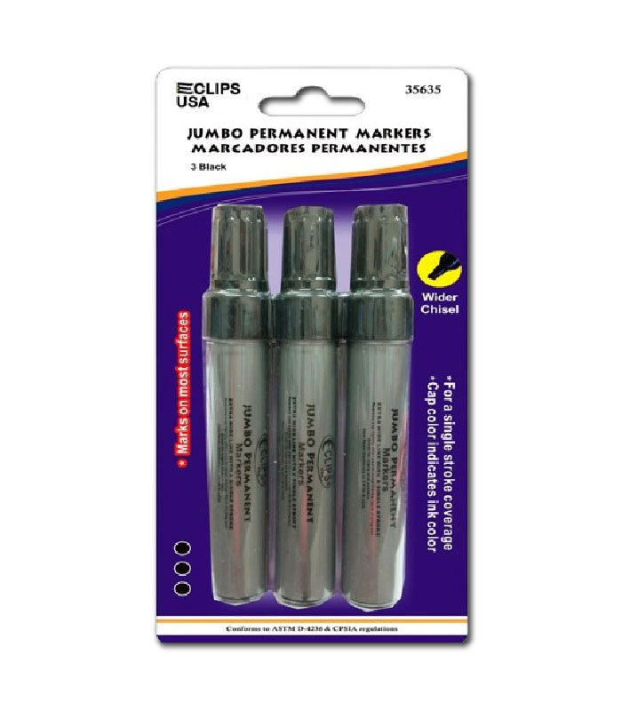 Permanent Markers 3 pk, Black – Pack of 36, Journal School Supplies, Ideal for Bulk Buyers
