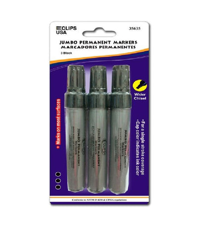 Permanent Markers 3 pk, Black – Pack of 36, Journal School Supplies, Ideal for Bulk Buyers