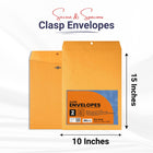Kraft Clasp Envelopes - 10 X 15 Inches, 2-count, Journal Office Supplies, Ideal for Bulk Buyers