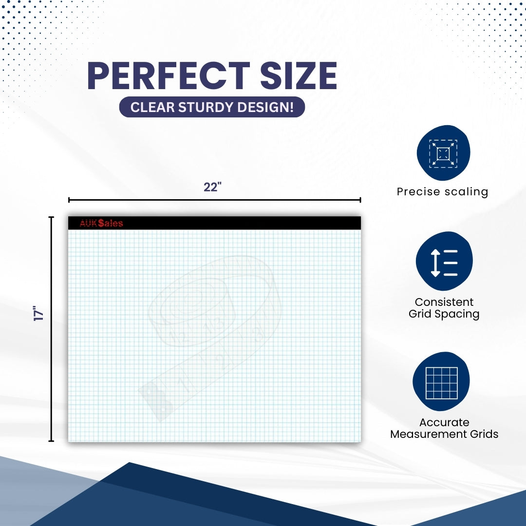 TOP Sturdy Graph Desk Pad, 22" x 17", 1/4" Quad Grid, 50 Sheets Per Pad, Pack of 2 Pads – Graph and Writing Pads