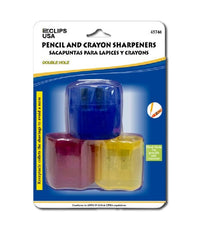 Pencil & Crayon Sharpener, 3 Pk, Asst. Colors, Case Pack of 36 Ideal for Bulk Buyers