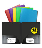 2 Pocket Poly Folder, no Holes, matt/Shinny, Black, in Display, Case Pack of 48,