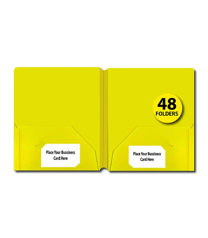 Poly Cover Folders No Holes Yellow – Pack of 48 | Journal Office Supplies, Ideal for Bulk Buyers