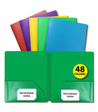 2 Pocket Poly Folder, no Holes, matt/Shinny, Green, in Display, Case Pack of 48