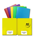 Poly Cover Folders No Holes Yellow – Pack of 48 | Journal Office Supplies, Ideal for Bulk Buyers