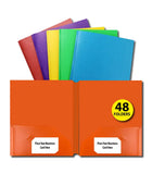 Poly Cover Folders No Holes Orange – Pack of 48 | Journal Office Supplies, Ideal for Bulk Buyers