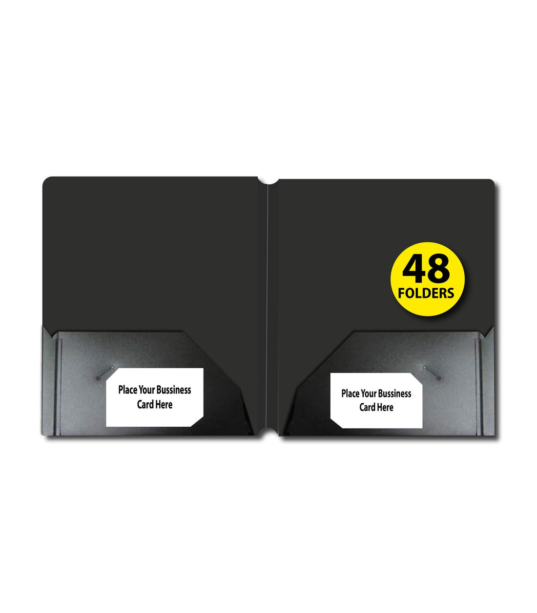 2 Pocket Poly Folder, no Holes, matt/Shinny, Black, in Display, Case Pack of 48,