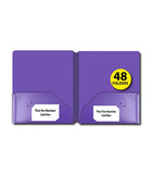 Poly Cover Folders No Holes Purple – Pack of 48 | Journal Office Supplies, Ideal for Bulk Buyers