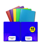 Poly Cover Folders No Holes Navy – Pack of 48 | Journal Office Supplies, Case Pack of 48
