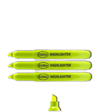 Fluorescent Highlighters, Jumbo, Chisel Tip, 3 pk, Yellow, Case Pack of 36, Ideal for Bulk Buyers