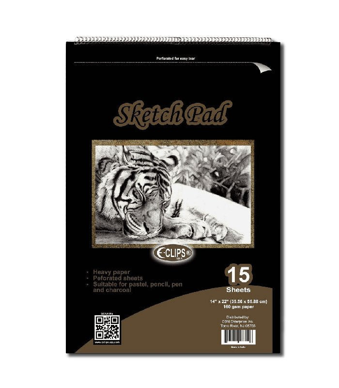 Poly Cover Sketch Book, 14'' x 22'', 15 Sheets, Pack of 12 – Art & Craft