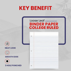 Loose Leaf Filler Paper – 200 Sheets, College Ruled, Pack of 24, Ideal for Bulk Buyers