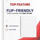 eClips 3 Subject Notebook – 120 Sheets, Wide Ruled, Case Pack of 36